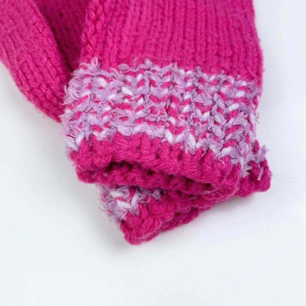⚡️SOLD⚡️ handknit pink mittens - one size - Picture 2 of 3